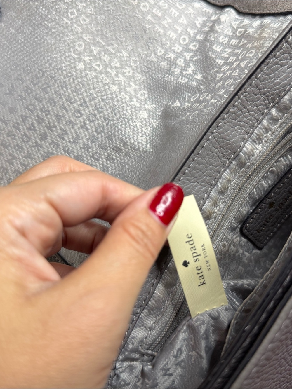KATE SPADE ♠️ Gray Suede & Leather Crossbody Bag - 6 x 8” inches - Picture 16 of 17